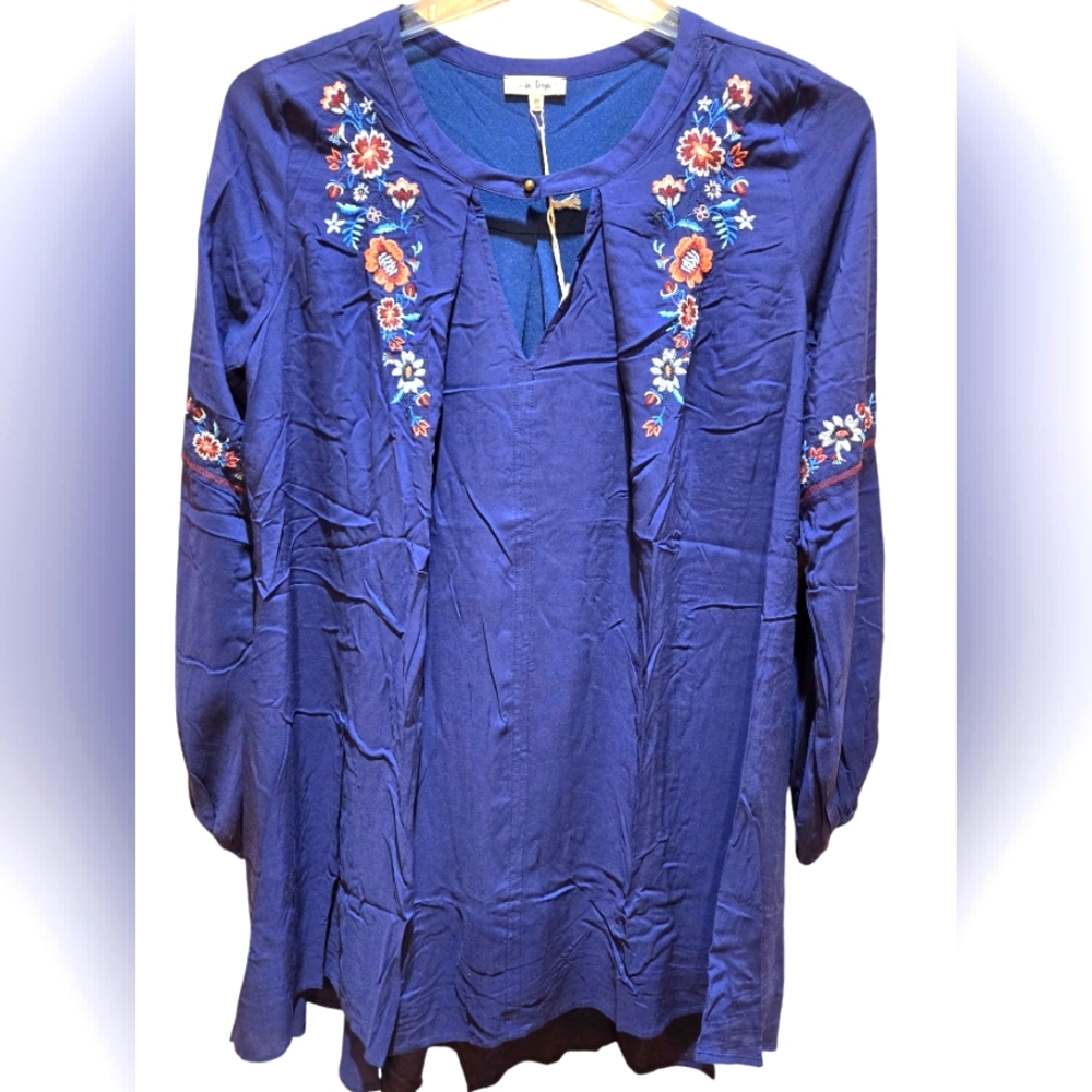 in loom Embroidered Hi/lo Tunic/dress SzM